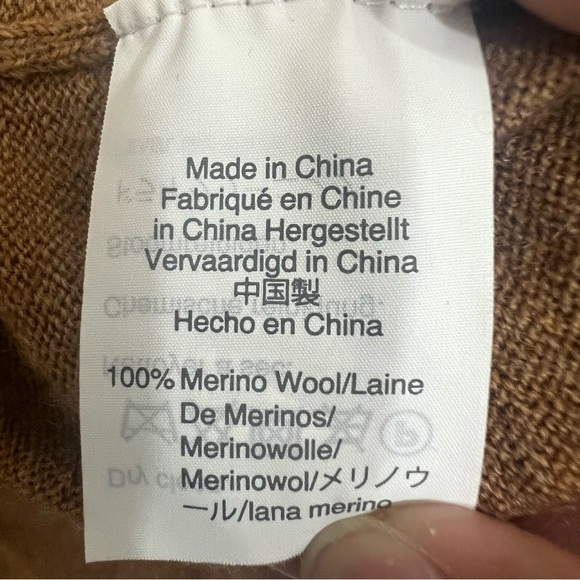 J. Crew Sweater Men's Large Tall Camel Brown 100% Merino Wool Preppy Old Money - Picture 7 of 9